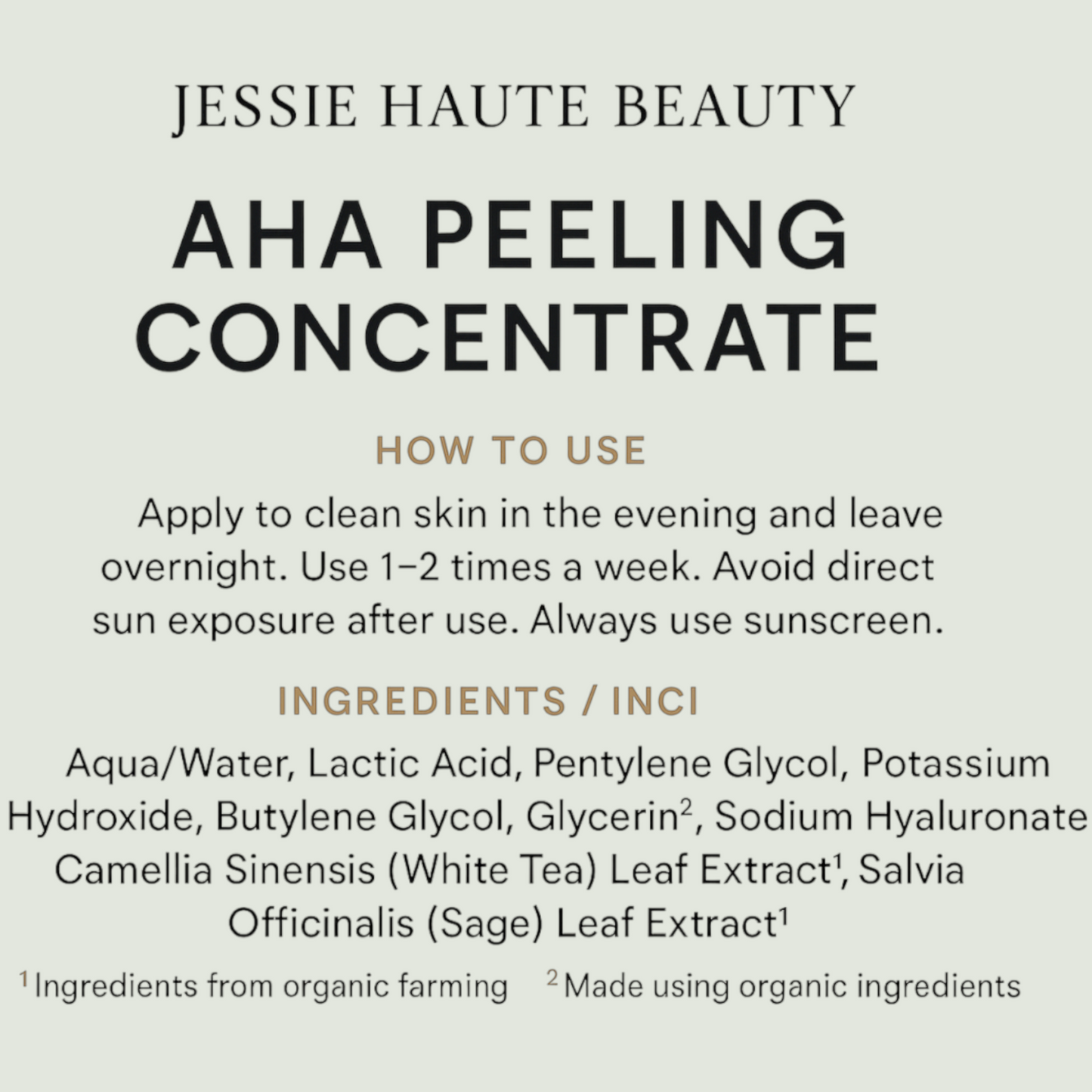 AHA Peeling Concentrate Overnight Mask 10% Lactic Acid 1% Hyaluronic Acid 30mL