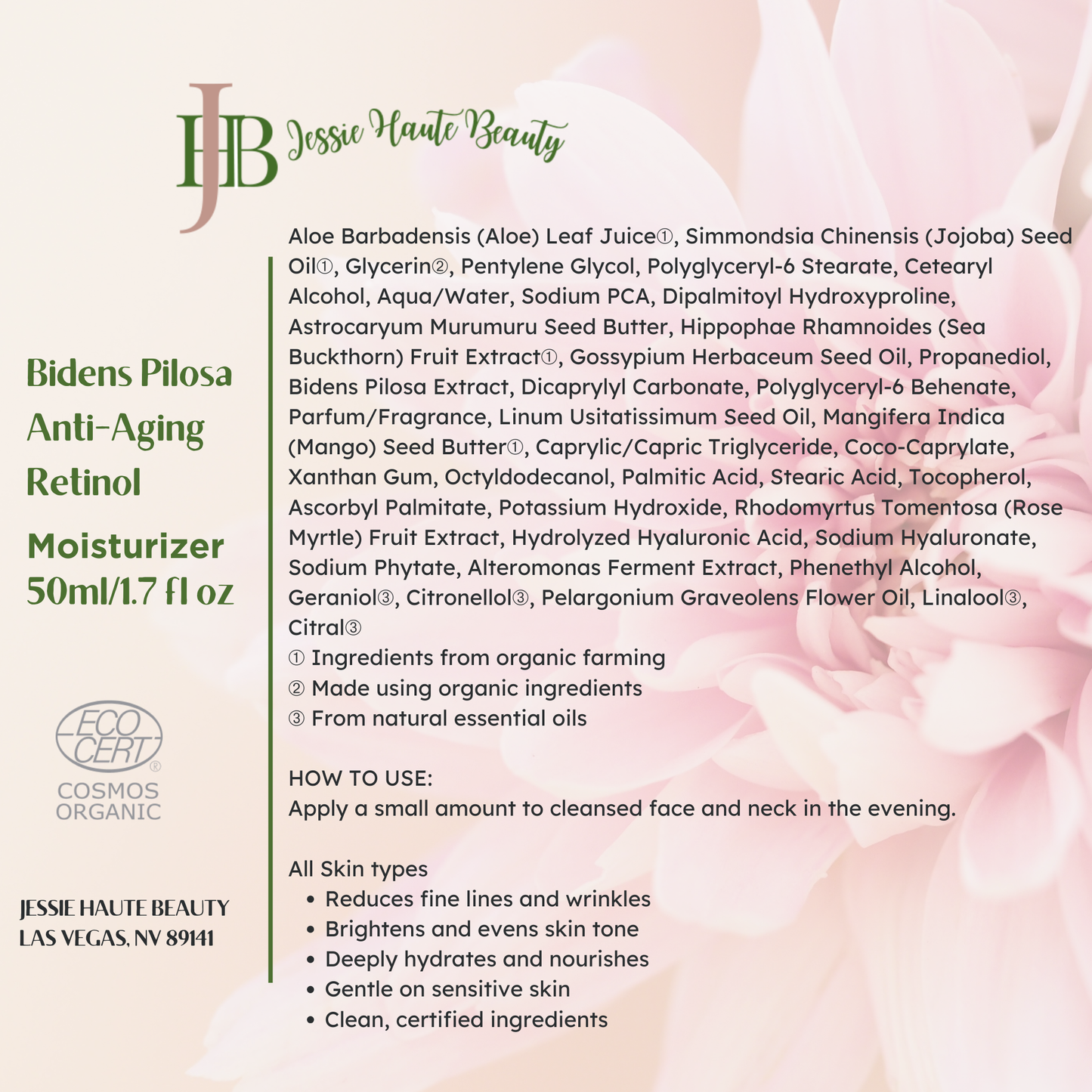 Bidens Pilosa Anti-Aging Retinol Moisturizer 50 ml / 1.7 fl oz