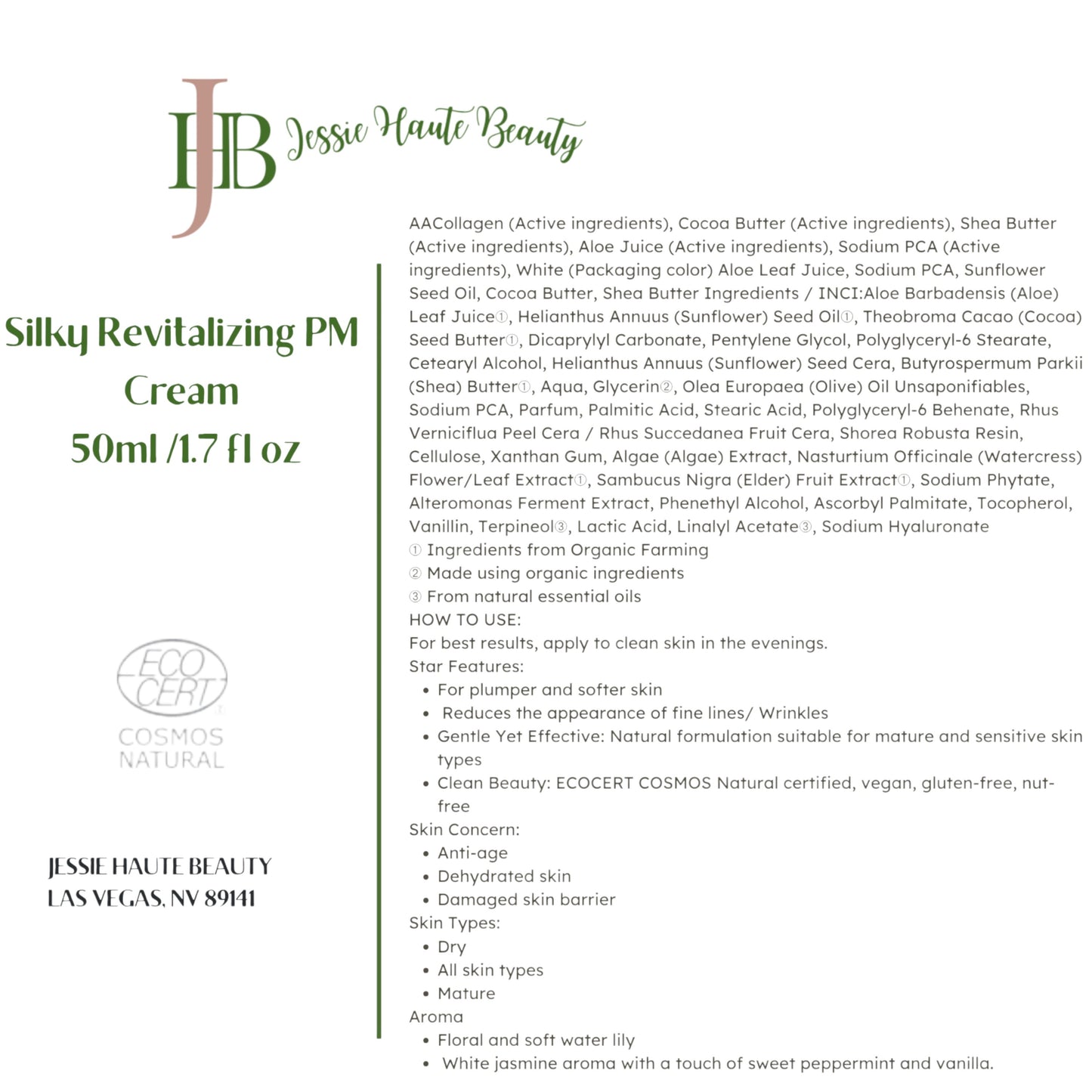 Silky Revitalizing PM Cream 50ml /1.7 fl oz