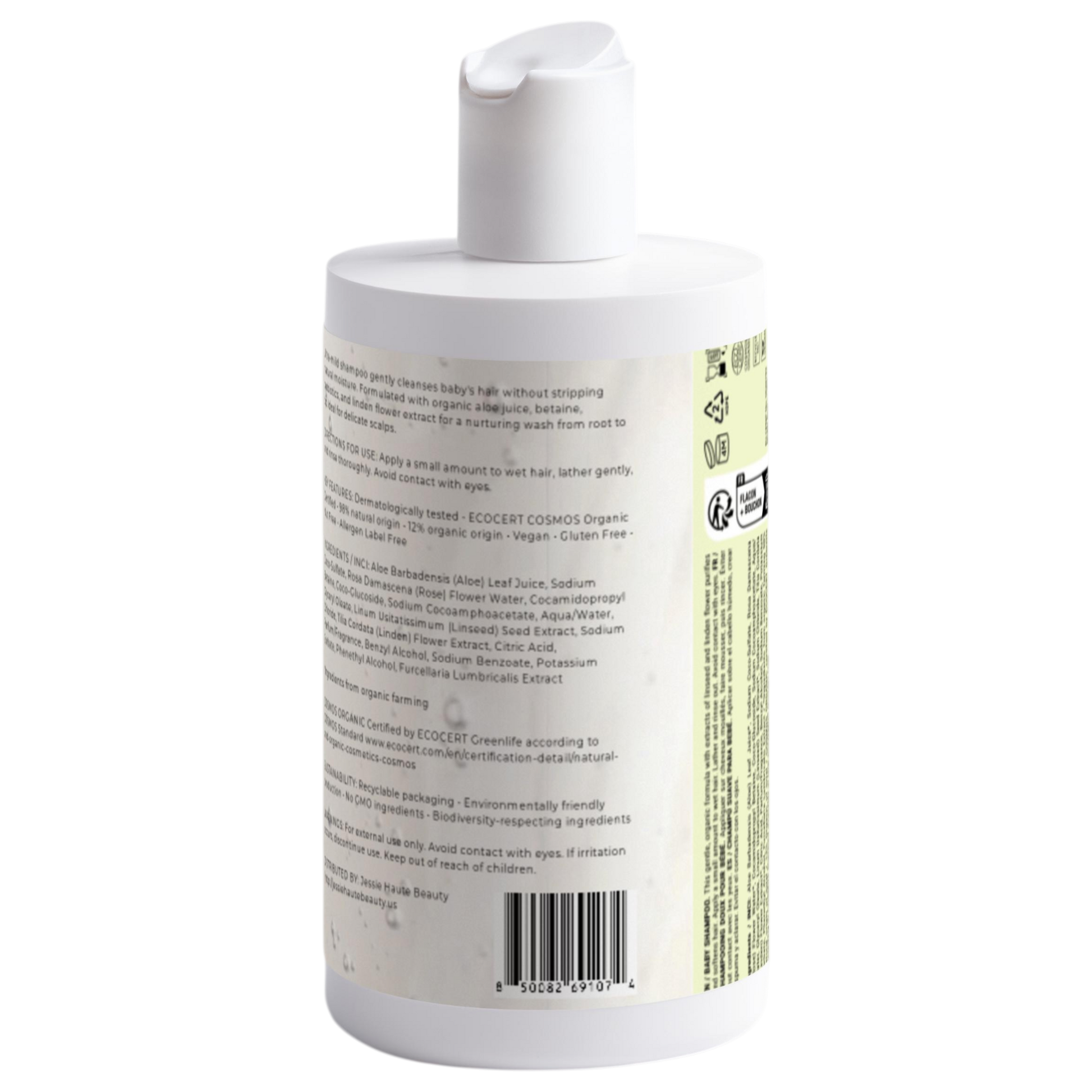 Bottle with a label on a white background
