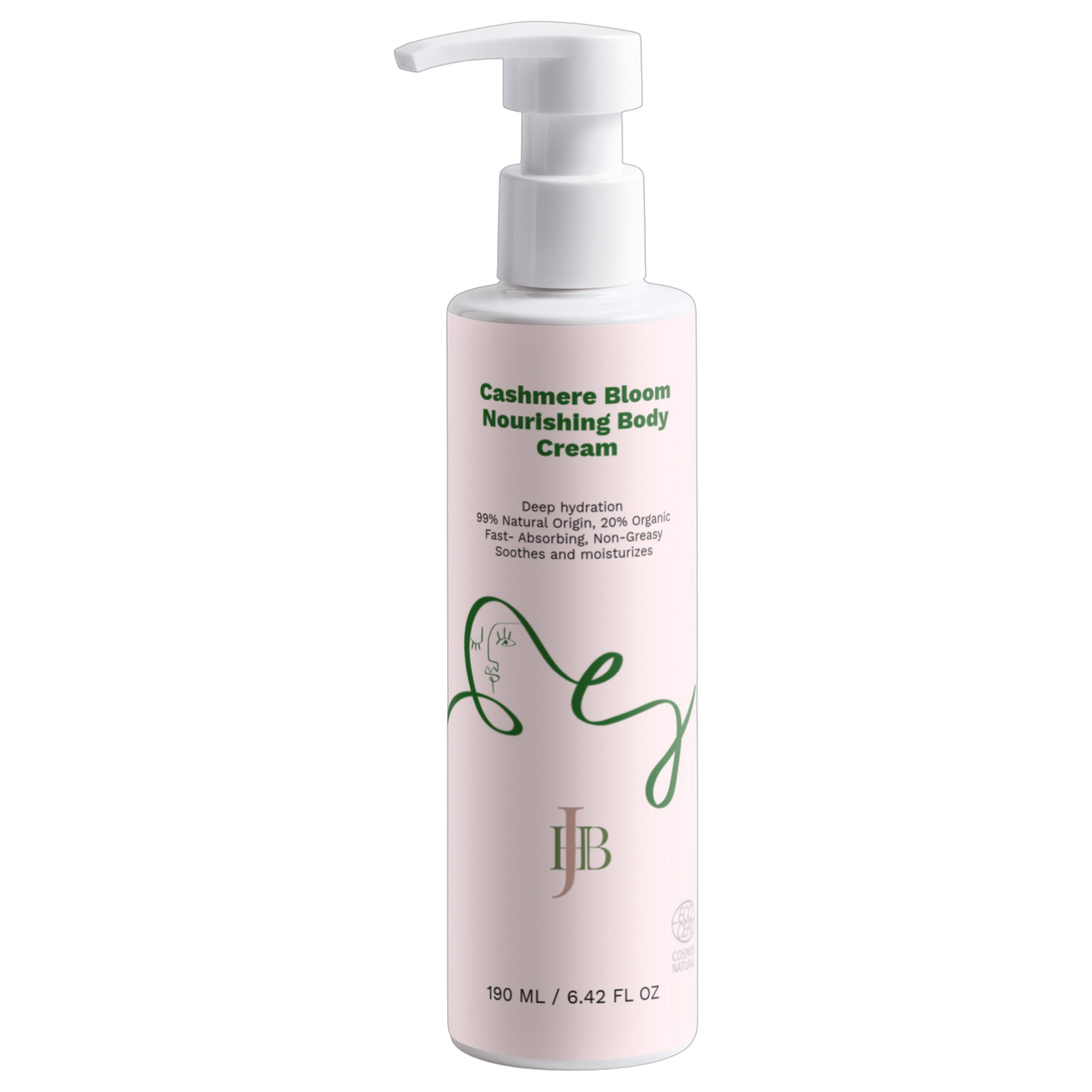 Bottle of Cashmere Bloom Nourishing Body Cream on a white background