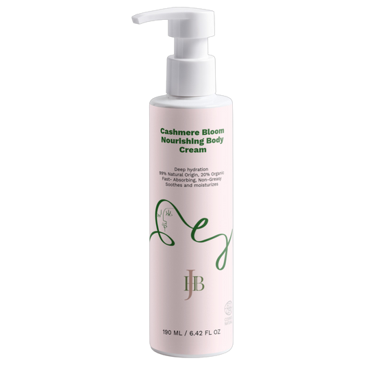 Bottle of Cashmere Bloom Nourishing Body Cream on a white background