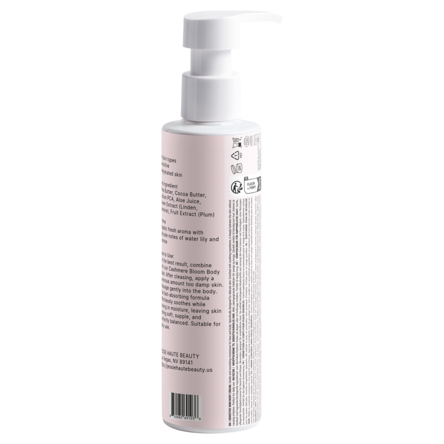 Bottle with a label on a white background