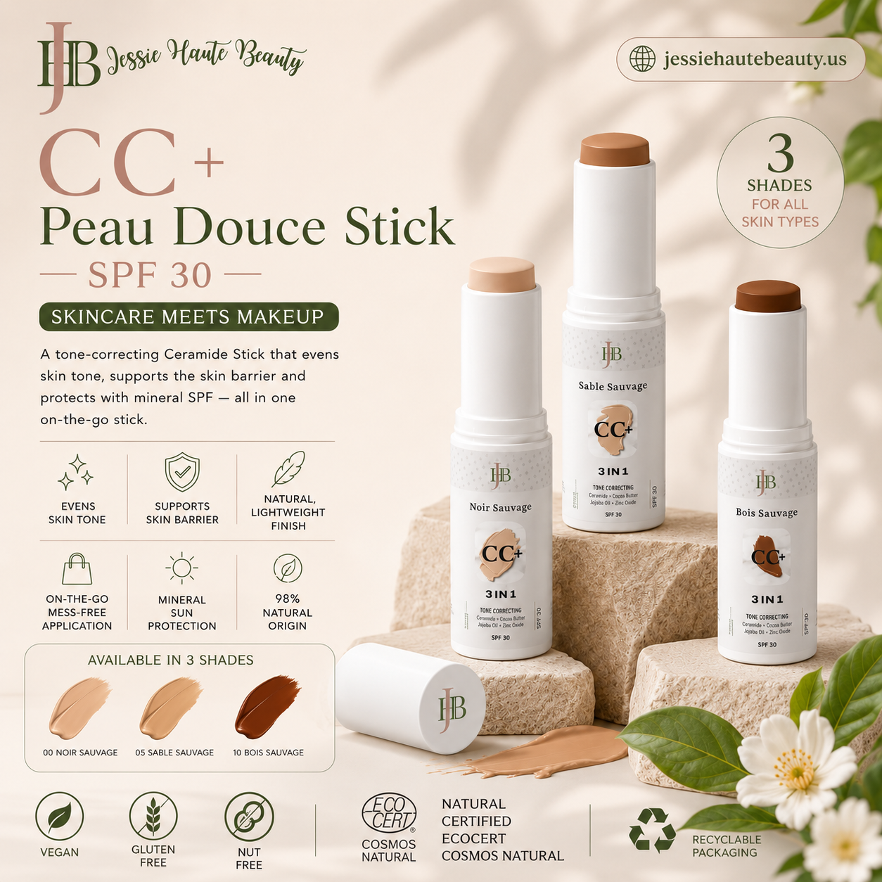 CC+ Peau Douce Stick SPF 30