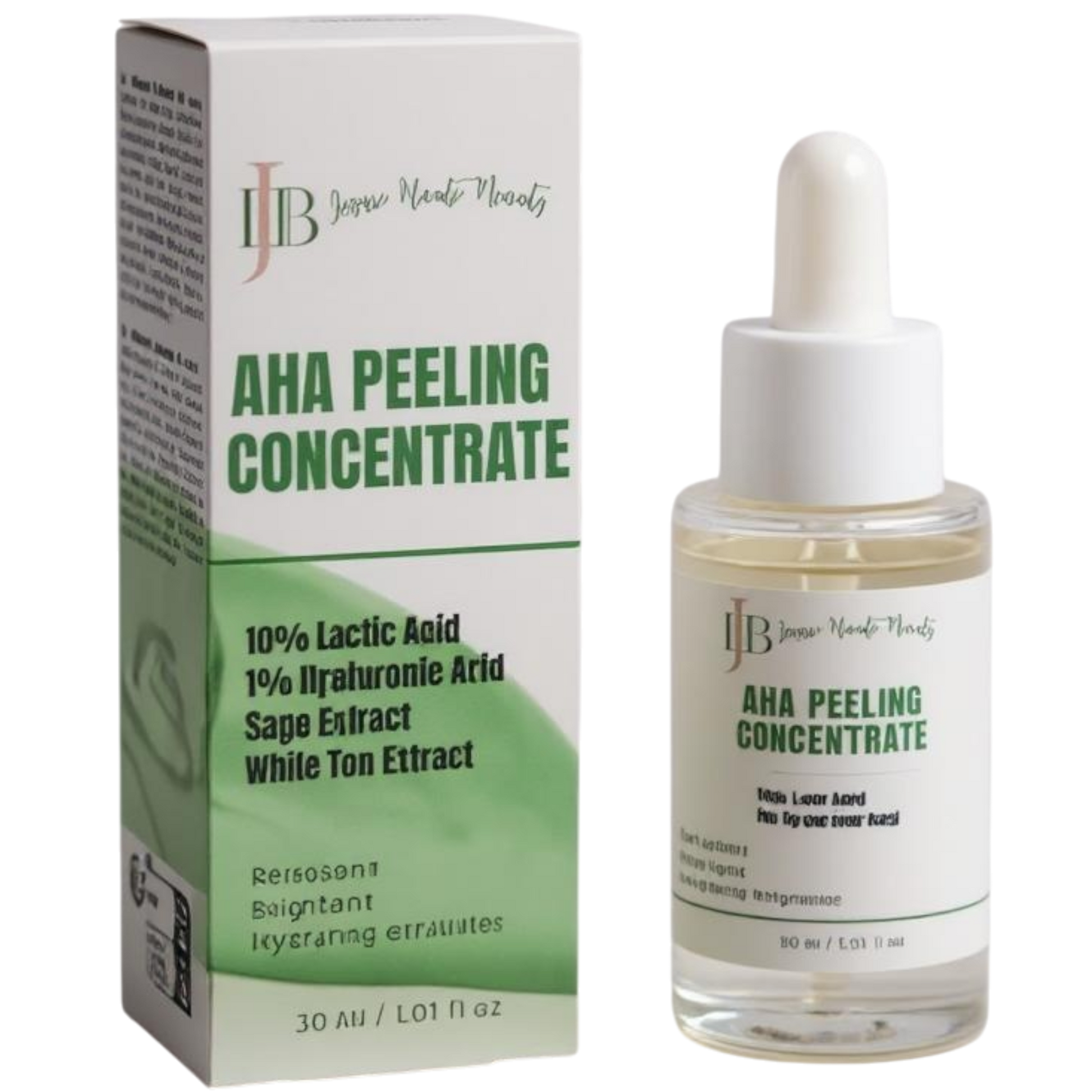 JHB AHA Peeling Concentrate bottle and packaging on a white background