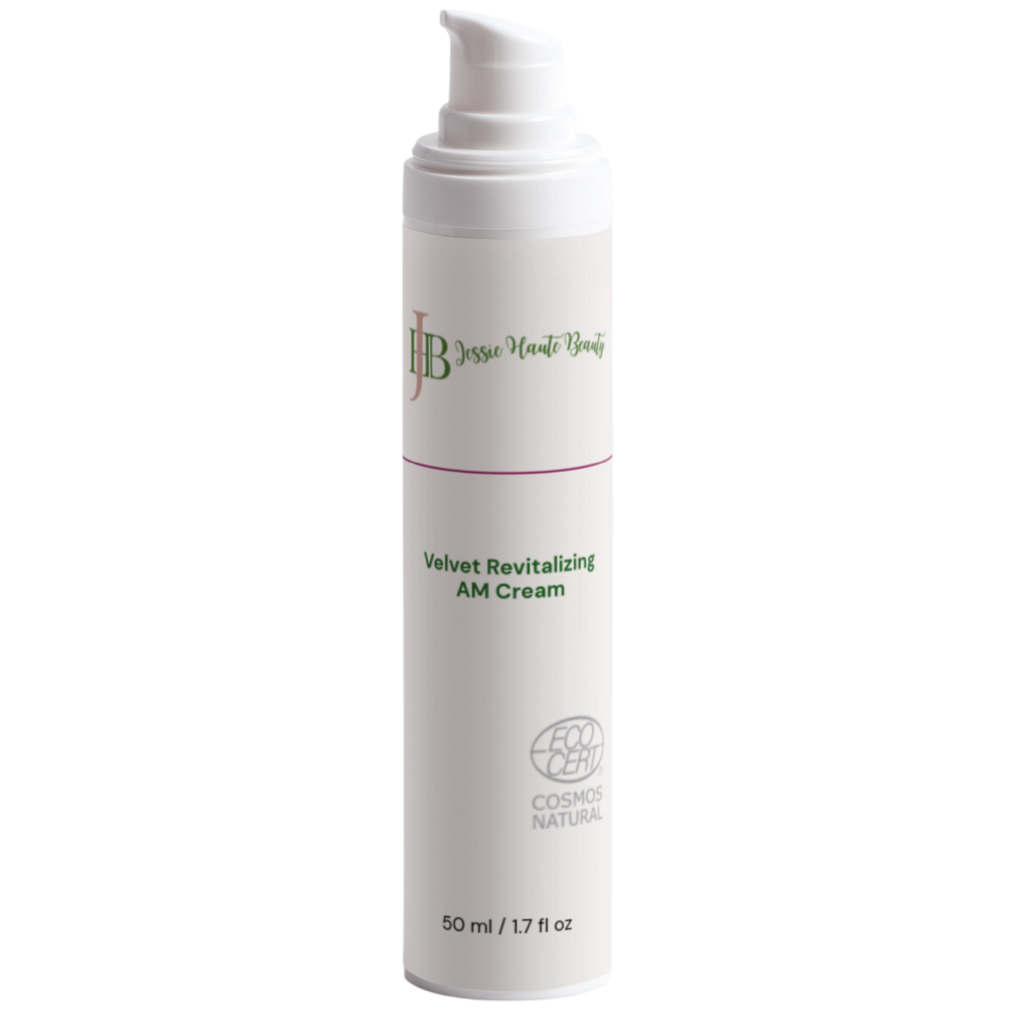 White cream bottle with text on a white background