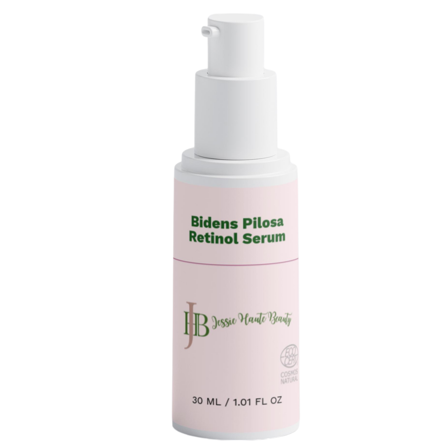 Jessie Haute Beauty Bidens Pilosa Retinol Serum bottle on a white background